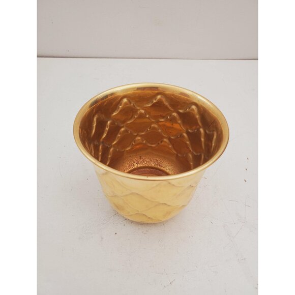 Vintage 1980s brass Planter, Plant Holder, Succulent Pot, brass Plant Pot, brass - Picture 4 of 10